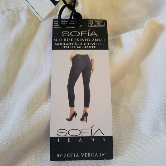 Sofia Vergara High Waist Ankle Jeans Size 18 White Jeans NWT - Picture 5 of 13